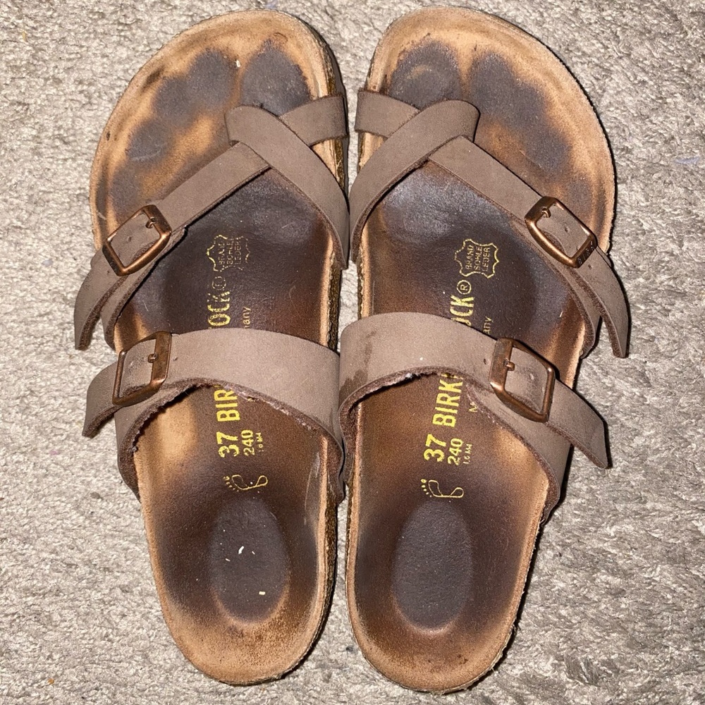 birkenstocks, worn, good condition